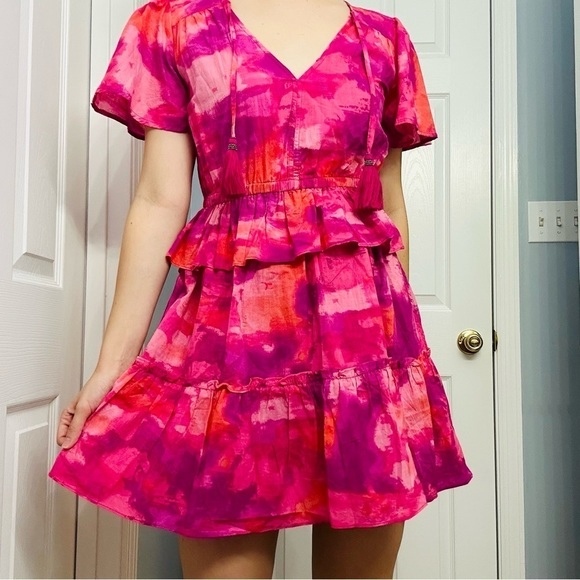 NSR Dresses & Skirts - Nordstrom NSR Dress Mini Pink Purple Tiered Kawaii Dainty Cottagecore Small New
